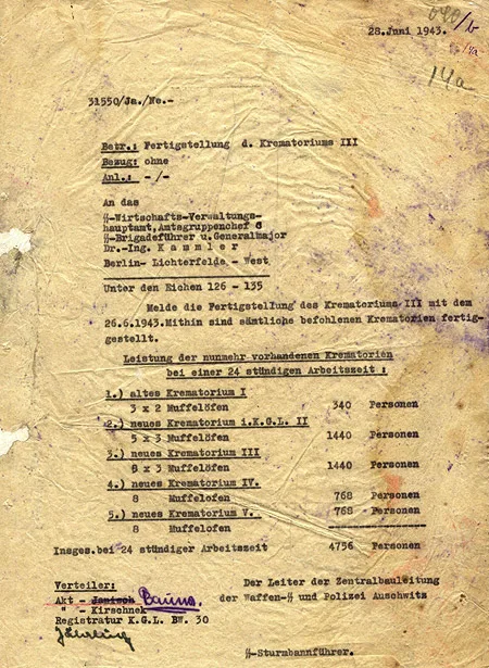 Auschwitz II-Birkenau construction blueprint