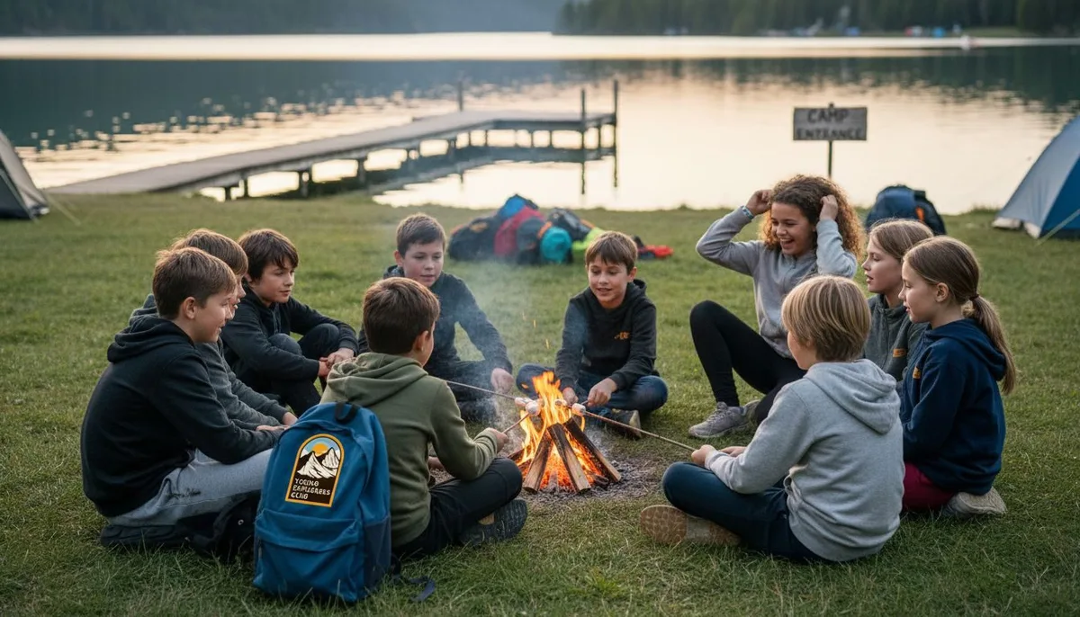 summer camp lake setting